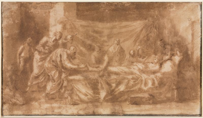 Nicolas Poussin, Extreme Unction (recto), 1643–44