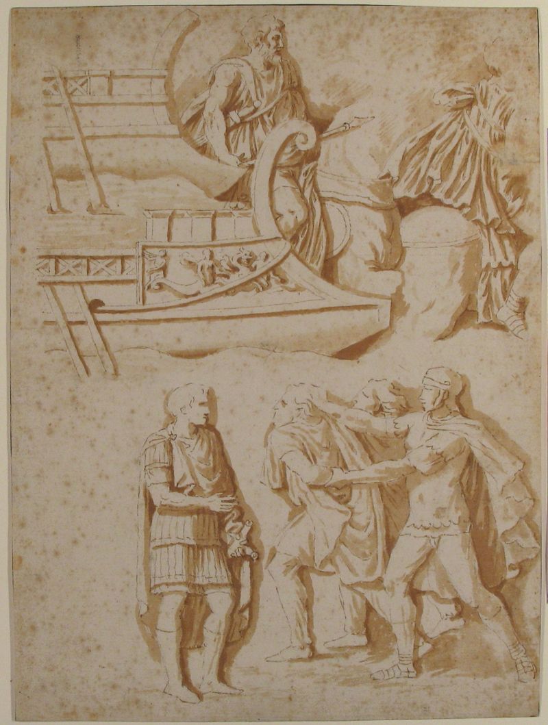 Nicolas Poussin, Studies of Details from Trajan's Column, ca. 1635